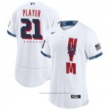 Maglia Baseball Uomo New York Mets Personalizzate 2021 All Star Autentico Bianco