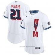 Maglia Baseball Uomo New York Mets Personalizzate 2021 All Star Autentico Bianco