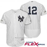 Maglia Baseball Uomo New York Yankees 2017 Postseason Chase Headley Bianco Flex Base