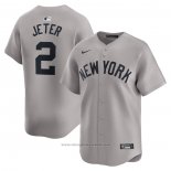 Maglia Baseball Uomo New York Yankees Derek Jeter Away Limited Grigio