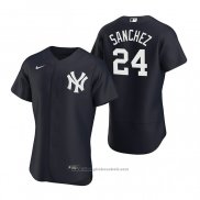 Maglia Baseball Uomo New York Yankees Gary Sanchez Autentico Alternato 2020 Blu