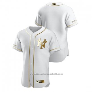 Maglia Baseball Uomo New York Yankees Golden Edition Autentico Bianco