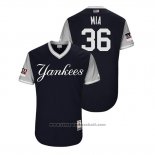Maglia Baseball Uomo New York Yankees Lance Lynn 2018 LLWS Players Weekend Mia Blu