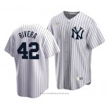 Maglia Baseball Uomo New York Yankees Mariano Rivera Cooperstown Collection Primera Bianco