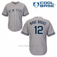 Maglia Baseball Uomo New York Yankees Wade Boggs 12 Grigio Cool Base