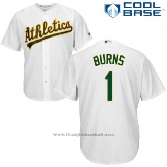 Maglia Baseball Uomo Oakland Athletics Billy Burns Bianco Autentico Collection Cool Base Custom