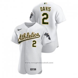 Maglia Baseball Uomo Oakland Athletics Khris Davis Autentico Bianco