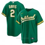 Maglia Baseball Uomo Oakland Athletics Khris Davis Replica Verde