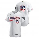 Maglia Baseball Uomo Oakland Athletics Marcus Semien 2020 Stars & Stripes 4th of July Bianco