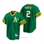 Maglia Baseball Uomo Oakland Athletics Starling Marte Cooperstown Collection Road Verde