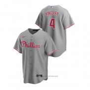 Maglia Baseball Uomo Philadelphia Phillies Scott Kingery Replica Road Grigio