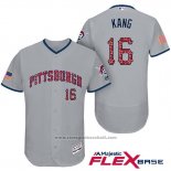 Maglia Baseball Uomo Pittsburgh Pirates 2017 Stelle e Strisce Jung Ho Kang Grigio Flex Base