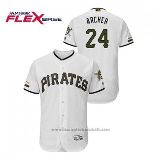 Maglia Baseball Uomo Pittsburgh Pirates Chris Archer 150 Anniversario Autentico Flex Base Bianco