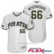 Maglia Baseball Uomo Pittsburgh Pirates Dovydas Neverauskas Bianco 2018 Home Alternato Flex Base