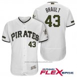 Maglia Baseball Uomo Pittsburgh Pirates Steven Brault Bianco 2018 Home Alternato Flex Base