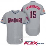 Maglia Baseball Uomo San Diego Padres 2017 Stelle e Strisce Cory Spangenberg Grigio Flex Base