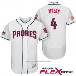 Maglia Baseball Uomo San Diego Padres 2017 Stelle e Strisce Wil Myers Bianco Flex Base