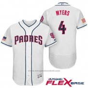 Maglia Baseball Uomo San Diego Padres 2017 Stelle e Strisce Wil Myers Bianco Flex Base