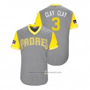 Maglia Baseball Uomo San Diego Padres Clayton Richard 2018 LLWS Players Weekend Clay Clay Grigio