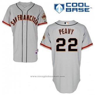 Maglia Baseball Uomo San Francisco Giants Jake Peavy 22 Grigio Cool Base