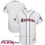 Maglia Baseball Uomo Seattle Mariners 2017 Stelle e Strisce Bianco Flex Base