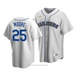 Maglia Baseball Uomo Seattle Mariners Dylan Moore Cooperstown Collection Primera Bianco