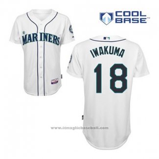Maglia Baseball Uomo Seattle Mariners Hisashi Iwakuma 18 Bianco Home Cool Base