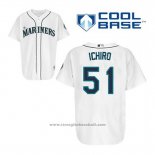 Maglia Baseball Uomo Seattle Mariners Ichiro Suzuki 51 Bianco Home Cool Base