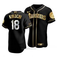 Maglia Baseball Uomo Seattle Mariners Yusei Kikuchi Golden Edition Autentico Nero