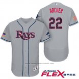 Maglia Baseball Uomo Tampa Bay Rays 2017 Stelle e Strisce Chris Archer Grigio Flex Base