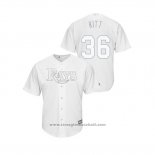 Maglia Baseball Uomo Tampa Bay Rays Andrew Kittredge 2019 Players Weekend Replica Bianco