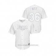 Maglia Baseball Uomo Tampa Bay Rays Andrew Kittredge 2019 Players Weekend Replica Bianco