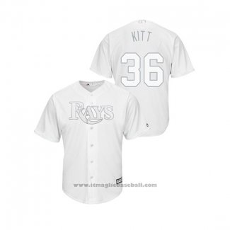 Maglia Baseball Uomo Tampa Bay Rays Andrew Kittredge 2019 Players Weekend Replica Bianco