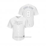 Maglia Baseball Uomo Tampa Bay Rays Brandon Lowe 2019 Players Weekend Replica Bianco