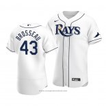 Maglia Baseball Uomo Tampa Bay Rays Mike Brosseau Autentico Primera 2020 Bianco