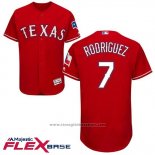 Maglia Baseball Uomo Texas Rangers 7 Pudge Rodriguez Rosso 2017 Flex Base