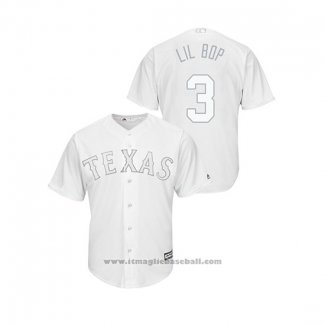 Maglia Baseball Uomo Texas Rangers Delino Deshields 2019 Players Weekend Replica Bianco