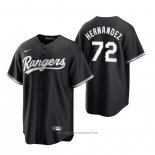 Maglia Baseball Uomo Texas Rangers Jonathan Hernandez Replica 2021 Nero