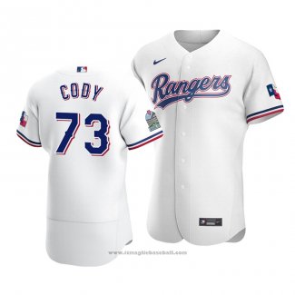 Maglia Baseball Uomo Texas Rangers Kyle Cody Autentico Primera Bianco