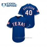 Maglia Baseball Uomo Texas Rangers Matt Davidson 2019 Allenamento Primaverile Cool Base Blu