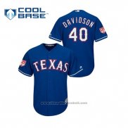 Maglia Baseball Uomo Texas Rangers Matt Davidson 2019 Allenamento Primaverile Cool Base Blu