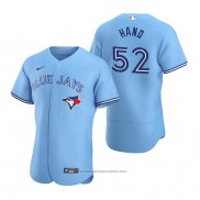 Maglia Baseball Uomo Toronto Blue Jays Brad Hand Autentico Home Blu