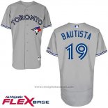 Maglia Baseball Uomo Toronto Blue Jays Jose Bautista Autentico Collection Grigio Flex Base