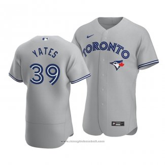 Maglia Baseball Uomo Toronto Blue Jays Kirby Yates Autentico Road Grigio