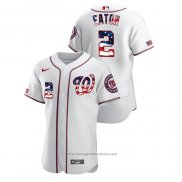 Maglia Baseball Uomo Washington Nationals Adam Eaton 2020 Stars & Stripes 4th of July Bianco