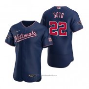 Maglia Baseball Uomo Washington Nationals Juan Soto Autentico Replica Blu