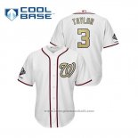 Maglia Baseball Uomo Washington Nationals Michael A. Taylor 2019 Gold Program Cool Base Bianco