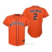 Maglia Baseball Bambino Houston Astros Alex Bregman Replica Alternato Arancione