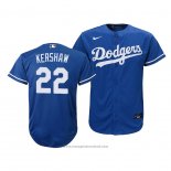Maglia Baseball Bambino Los Angeles Dodgers Clayton Kershaw Replica Alternato 2020 Blu