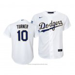 Maglia Baseball Bambino Los Angeles Dodgers Justin Turner 2021 Gold Program Replica Bianco